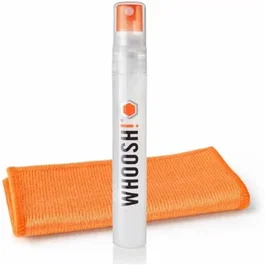 Whoosh WSH001 Kit Limpiador de Pantallas de Bolsillo - Spray 8ml + Paño Microfibra Premium 15x15cm, Elimina Huellas y Suciedad, No Tóxico, para Dispositivos y Gafas